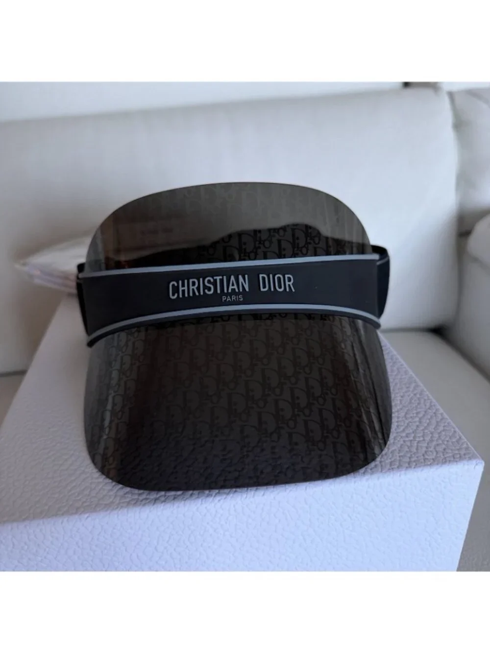 NEW Christian Dior Oblique DiorClub V1U Sun Visor Blue 100% Authentic